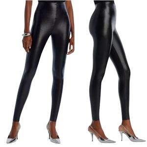 Commando Perfect Control‎ Stretch Faux Leather Leggings Small Black